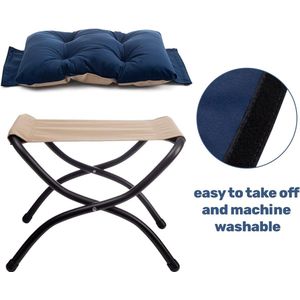 Opvouwbare Opberg Poef - Hocker – Bench –Dark Blue Bench with Storage space - Zitkist – Woonkamer accessoires 47 x 37 x 38 cm;