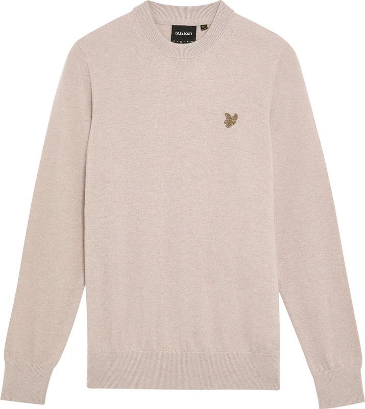 Lyle & Scott Lamswollen Trui met Ronde Hals - Bruin