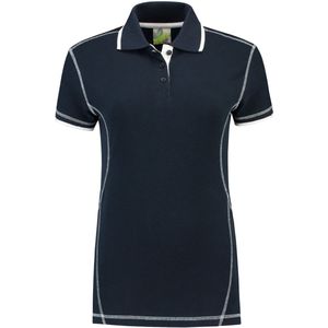 Lemon & Soda polo voor dames in de kleur dark navy in de maat L met contrast details