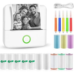 CLGP® Mini Printer - Pocket Fotoprinter - Thermische - Draadloos voor Mobiel