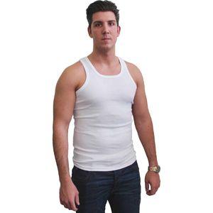 Naft - katoenen hemd heren - singlet - onderhemd heren - 4-pack - wit - maat M