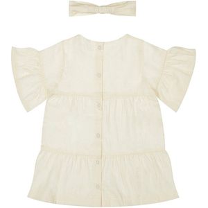 Dirkje meisjes jurk+ haarband Off white - 03 Girls little flowers