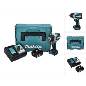 Makita DTW 700 RT1J accu slagmoersleutel 18 V 700 Nm 1/2"" XPT Borstelloos + 1x oplaadbare accu 5.0 Ah + lader + Makpac