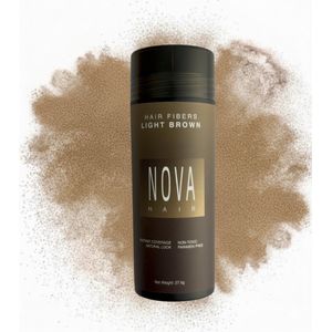 Nova Hair - Keratine Hair Fiber - Light Brown - Direct Voller en Dikker Haar - Hair Fiber Poeder - 27.5g