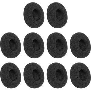 Zwarte Zachte Sponge Oorkussens voor 3.5cm Headset Hoofdtelefoon - Set van 10 stuks