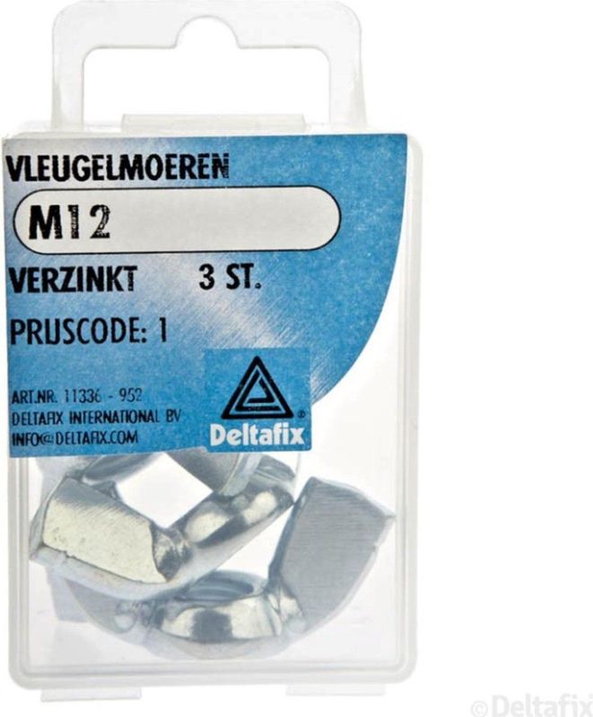 Deltafix - Vleugelmoer - M12 - Verzinkt - 3 Stuks