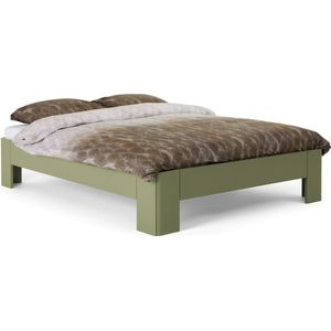 B Bright Fresh 450 Bed 90x220cm - Bedframe Rietgroen - Eenpersoonsbedden - Instaphoogte: 45cm