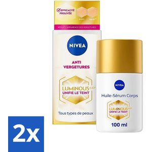 2 x NIVEA - Bodyolieserum - Luminous630 Tegen Striae - Tegen striemen & vlekken - Zwangerschapsstriemen - Huidolie - 100 ml - Striae Vermindering - Anti-striae - Zwangerschapsstriemen - Huidverkleuringen - Body Olie Serum