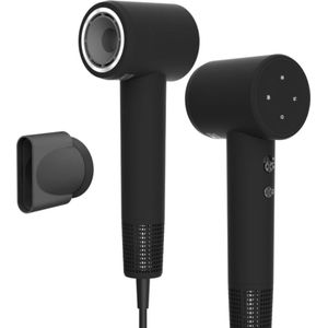 Haardroger Föhn - Fohn met Magnetisch Mondstuk - 1600 Watt - 2 Snelheden - 4 Standen Warm Koud - Lichtgewicht voor Reizen - Borstelloze BLDC Motor - Draagbaar - Droger - Zwart