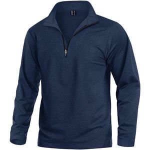Sporttop met 1/4 rits voor heren - Lange mouwen gym- en hardloopshirt voor outdoor activiteiten