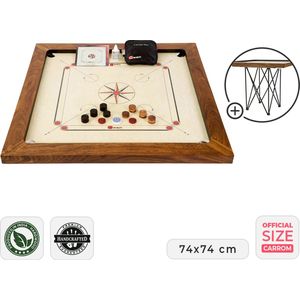 Ubergames - Grootmeester Carrom - Tactisch Spel - 17 kg. Hardhout - Met tafel Klasse en Geweldig Met tafel Klasse en Geweldig