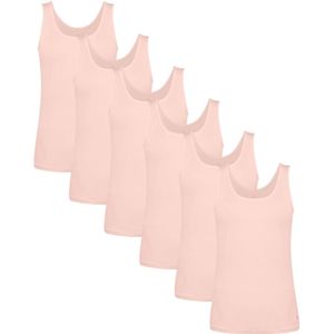 Undiemeister Tanktop Dames - 6-pack - Blush Dusk (Lichtroze) - Hemd Mouwloos - Perfecte Pasvorm - Zijdezachte Ademende Stof - Geen Labels - Basic Ondershirt - Tencel - Tanktops - Maat XL