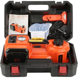 12V 5t elektrische hydraulische krik met inflator en zaklamp - Auto krik voor auto reparatie - Draagbare Car Lift Jack