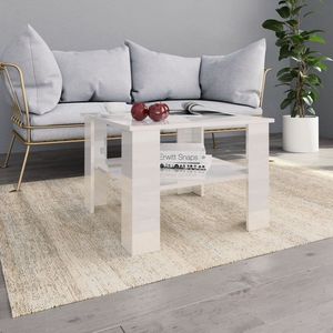 The Living Store Salontafel - Modern - Hoogglans wit - 60 x 60 x 42 cm (B x D x H)