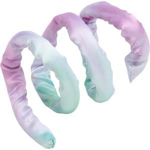 Dreadlock Accessoire: Spiraalslot Haarbanden en Buigbare Tie-Dye Paarse Paardenstaarthouders - 5 Stuks, 20 cm Lang
