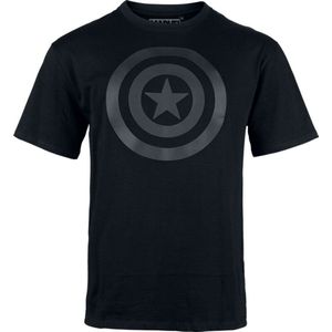 Captain America Shield Logo Heren T-shirt - zwart - S