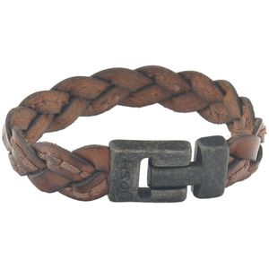 Josh - 24303 - Armband - Cognac - Leer/Metaal - 20.30 CM