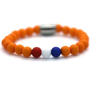 IbizaMen KIDS - Jongens - Meisjes - armband - ORANJE - Nederland - Team NL - Koningsdag - 6mm - 15cm