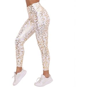 Luipaard print Legging - Sportlegging - Hoge taille - Panty - Fitness - Broek - Wit