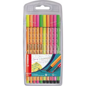 STABILO Pen 68 - Viltstift - STABILO point 88 - Fineliner - Combinatie Etui - Neon Kleuren