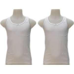 meisjes Hemdje 2-stuks wit 104/110