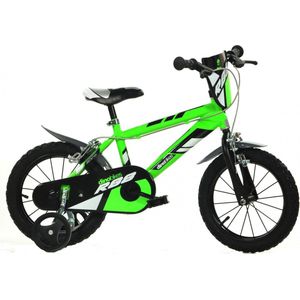 Dino R88 - Kinderfiets 14 Inch - van 3-5 Jaar - met Zijwieltjes - Jongensfiets Groen