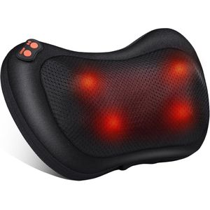 Shiatsu Massageapparaat - massagekussen voor nek, schouder en rug, rugmassageapparaat met roterende massagekoppen met warmtefunctie, voor kantoor, thuis, moederdagcadeau