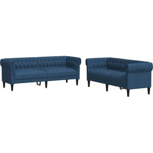 vidaXL-2-delige-Loungeset-stof-blauw