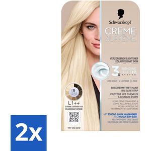 Schwarzkopf - Haarkleuring - Creme Supreme L1++ - Extreme Lightener Plus - 245g - Voordeelverpakking - 2 stuks