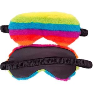 Pluizig oogmasker voor slapen en reizen - ademend - uniseks - kinderen volwassenen - regenboog