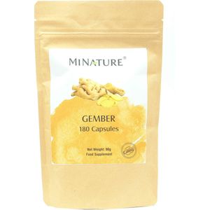 Gember Capsules 180 stuks - 450mg Poeder van Gemberwortels per Vegan Capsule - Ginger Root - 100% Plantaardig