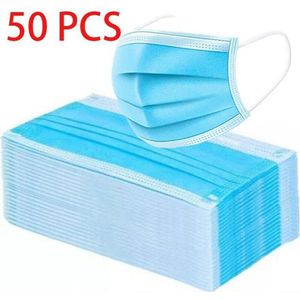 Caliber Niet medische mondkapjes verpakt per 50 Blauw wit (CO-DFM-01)