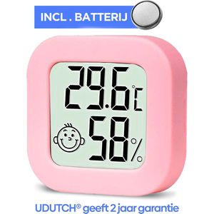 Hygrometer - Digitale Weerstation - Luchtvochtigheidsmeter - Thermometer Hygro Binnen - Inclusief Batterij en plakstrip