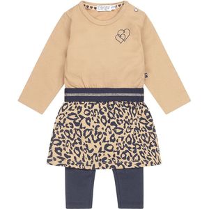 Dirkje Meisjes Kledingsetje 2st Jurk + Legging Beige - 74
