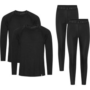 DANISH ENDURANCE Thermoset voor Dames & Heren - Gerecycelde Materialen - Thermokleding - 2 Paar - Zwart - Maat XS