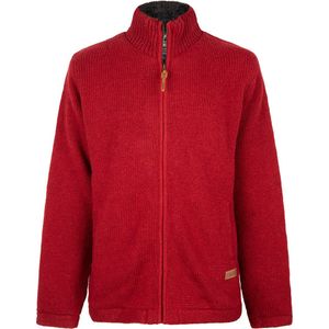 Gebreid Wollen Heren/Uni Vest van Schapenwol met Polyester Fleece voering en hoge kraag - SHAKALOHA - M Haddock Burgundy XL.