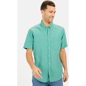camel active - Korte Mouwen Overhemd - Groen - Katoen-Linnenmix