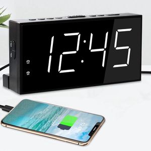 Extra Luide Wekker met Bed Vibratie - Wekkeralarm voor Diepe Slapers en Slechthorenden - Dubbele Wekker - Groot Display - USB Oplader - Dimmer - Slaapstand