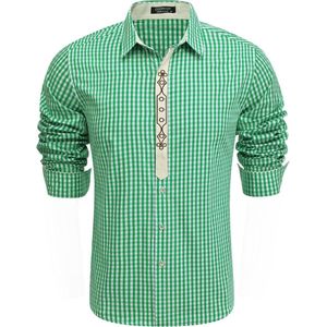 Heren Langsleeved Gekleed Oktoberfest Overhemd - Casual Plaid Party Top