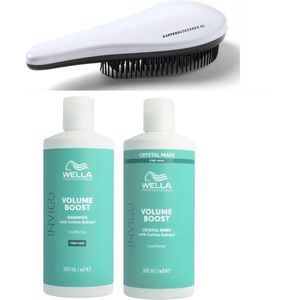 Wella Professionals - Volume Boost Set - 500ML - Shampoo + Crystal Mask + KG Ontwarborstel - Volume Pakket