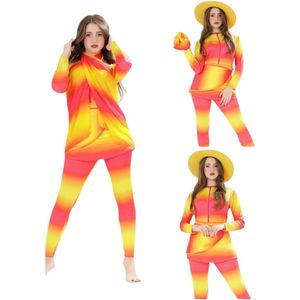 Burkini, Boerkini, Islamitische badpak rood-geel maat XL