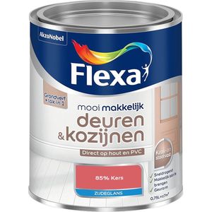 Flexa - Mooi Makkelijk Deuren & Kozijnen Zijdeglans - Muurverf - 85% Kers - Mengverf - 0.75 Liter