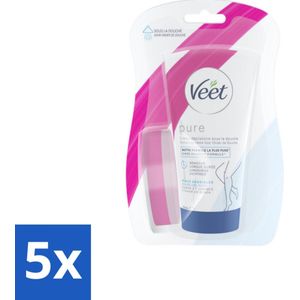 5 x Veet - Ontharingscrème - Gevoelige Huid In Douche - Gemakkelijk Gebruik - 150 ml - Ontharing Crème - Gevoelige Huid - Ontharing Onder De Douche - Ontharing Crème Gevoelige Huid - Ontharing Crème In Douche