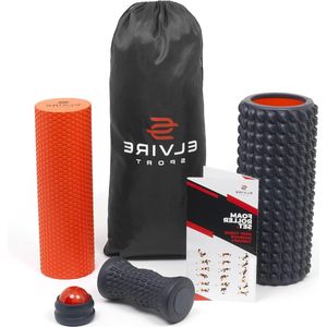 Foam Roller Massageset voor Diep Weefsel - Massagebal Zachte en Gerichte Massageroller - Rugpijn Been- en Voetmassage - Plantaire Fasciitis Nek