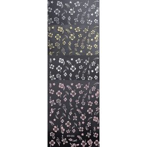 Nail Art Stickers | nagelstickers | hibiscus bloem | meerkleurig | 4 velletjes