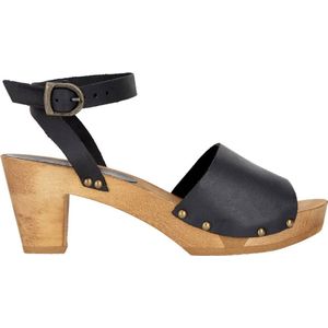 Sanita Clogs Damen Sandalen Wood-Yara Square Flex Sandal Black-35