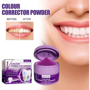 EELHOE| Tanden Bleek Paarse Poeder | V34 - Witte Tanden Kleur Corrector - Witte tanden poeder - Kleur Tanden Wit | Tanden Bleken | Tanden Witte - Tandpasta voor Witte Tanden | Teeth Whitening | Power Whitening |Veilig voor glazuur | 100% Resultaat