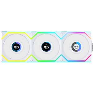 120mm RGB PC Ventilatoren met Draadloze LCD - 3-Pack PWM Fans met Reverse Blade Design