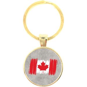 Sleutelhanger Glas - Vlag Canada