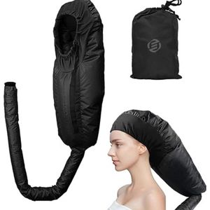Equivera droogkap - Kap voor haardroger - Verstelbaar voor draagbare haardroger - Kap - Kap voor haardroger voor styling, krullen en diepe verzorging (zwart)